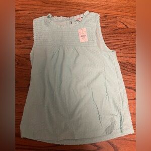NWT Jcrew Light Aqua Sleeveless Smocked Women's Top